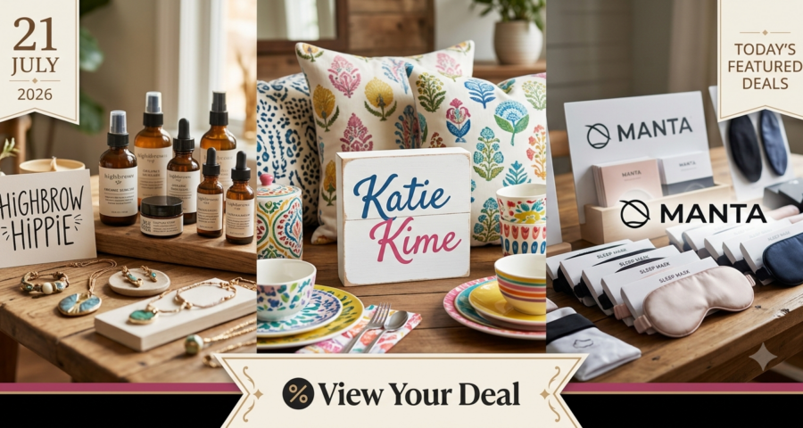 View Your Deal: Highbrow Hippie, Katie Kime, Manta Deals Today, 21 July 2026